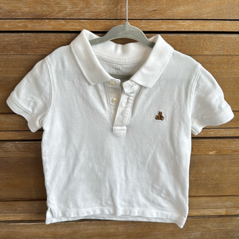Gap Baby Boy White Polo Shirt Size 3T